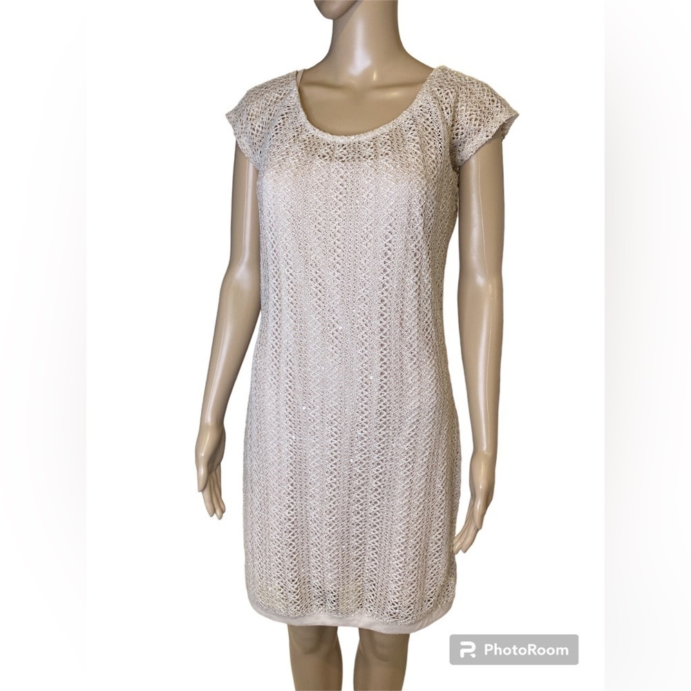 Dots crochet & sequins dress size L